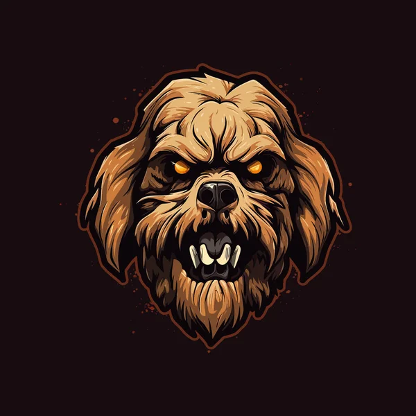 一个僵尸狗头的标志 设计为Esports插图风格的吉祥物设计 — 图库矢量图片