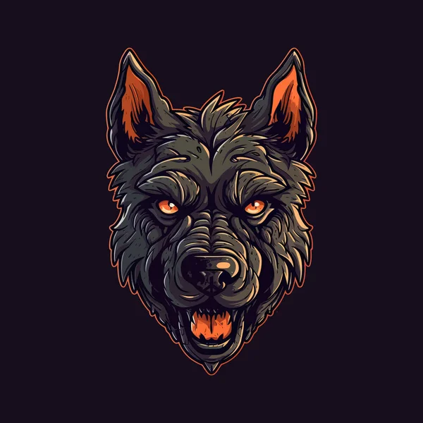 Das Logo Eines Zombie Hundekopfes Stil Eines Maskottchens — Stockvektor