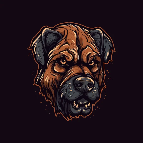 スポーツイラストスタイルのマスコットデザインでデザインされたゾンビ犬の頭のロゴ — ストックベクタ