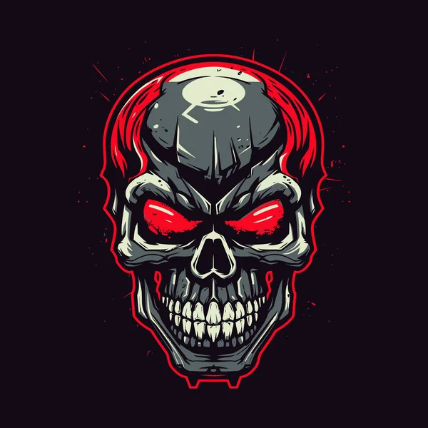 Logo Eines Wütenden Totenkopfes Stil Der Esports Illustration — Stockvektor