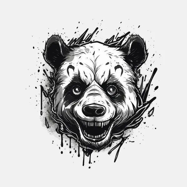Logo Panda Colère Conçu Dans Style Illustration Esports Design Mascotte — Image vectorielle