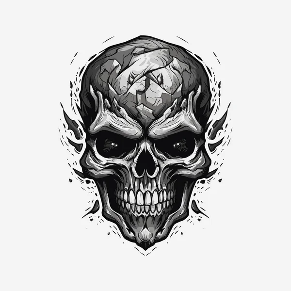 Logo Cráneo Enojado Diseñado Estilo Ilustración Esports — Archivo Imágenes Vectoriales