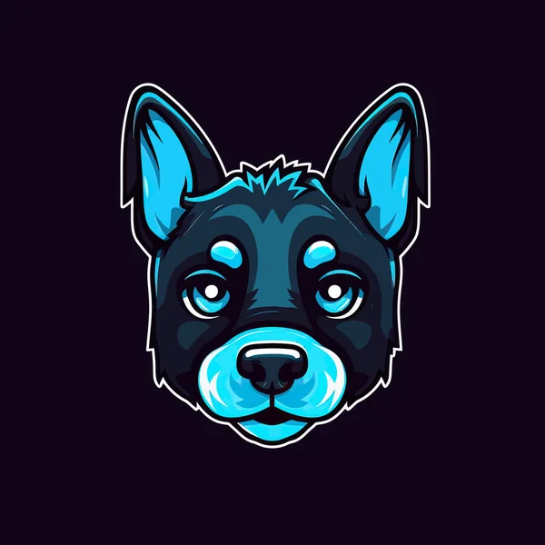 Логотип Голови Собак Розроблений Стилі Кіберспорт Ілюстрації Талісман Дизайну — стоковий вектор