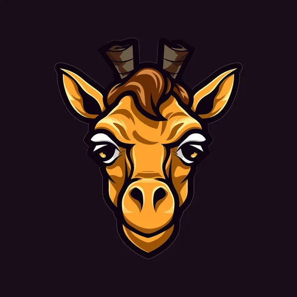 Logo Tête Une Girafe Conçu Dans Style Illustration Esports Design — Image vectorielle