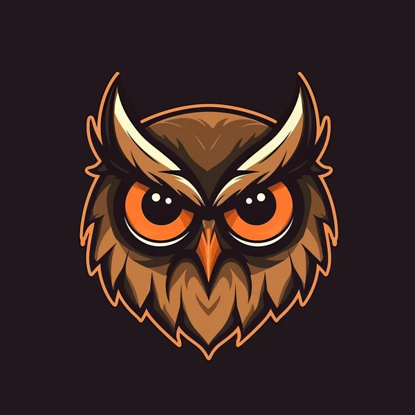 Logo Owl Head Designed Esports Illustration Style Mascot Design — Stock Vector