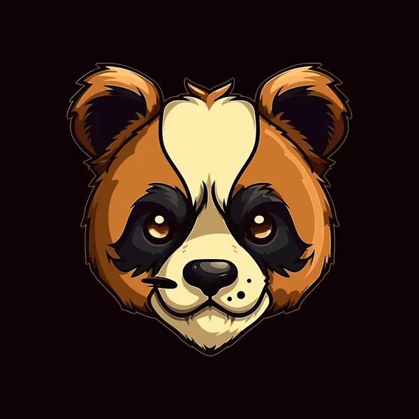 Bir Panda Kafası Logosu Esports Illüstrasyon Stili Maskot Tasarımında Tasarlandı — Stok Vektör