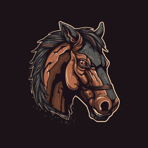 Logotipo Cabeça Cavalo Projetado Esports Design Mascote Estilo Ilustração —  Vetores de Stock