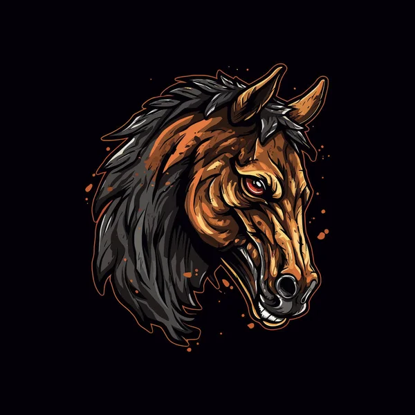 Een Logo Van Het Hoofd Van Een Paard Ontworpen Esports — Stockvector