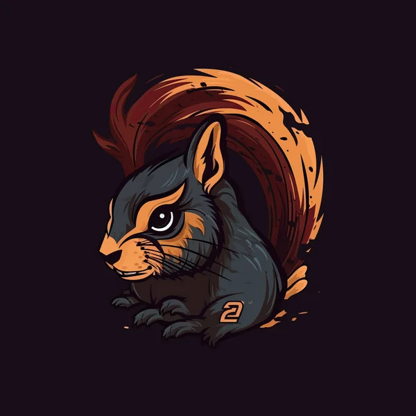 Logo Eines Wütenden Eichhörnchens Esports Illustration Stil Maskottchen Design Entworfen — Stockvektor
