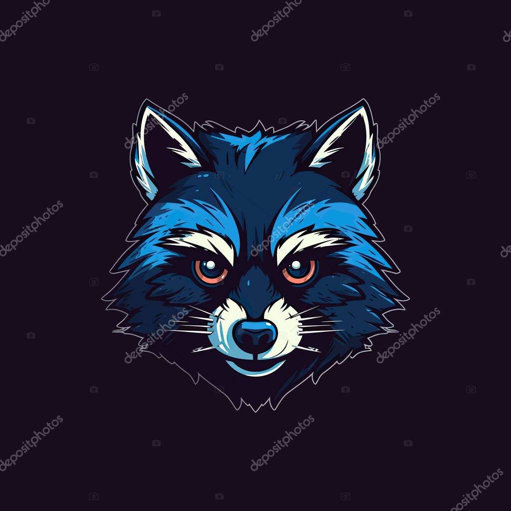 A logo of a angry racoon head designed in esports illustration style mascot design