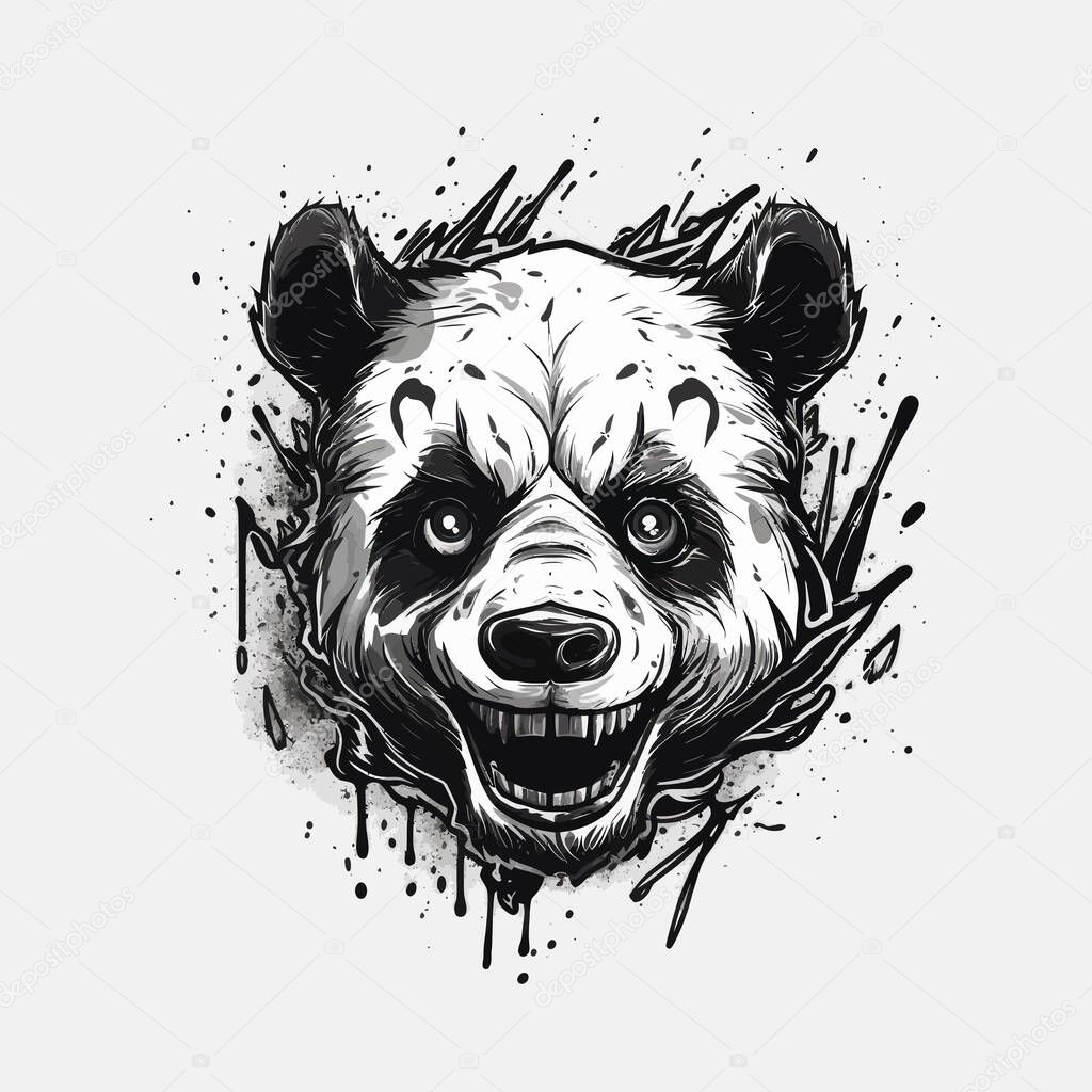 Logo of an angry panda designed in esports illustration style mascot design