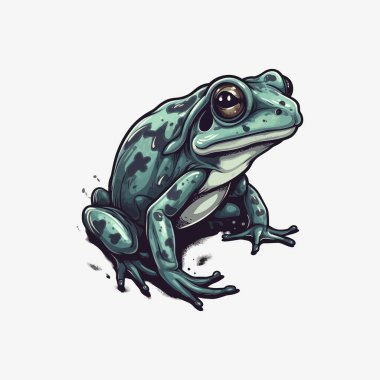 Esport Illustrasyon tarzı maskot logosu olarak tasarlanmış bir kurbağa logosu.
