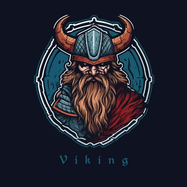 Логотип Викинга Разработанный Стиле Талисмана — стоковый вектор