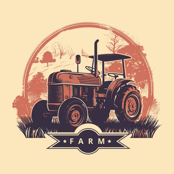 Bir çiftlik ve traktör logosu, esports Illustrasyon stil maskotu olarak tasarlandı.