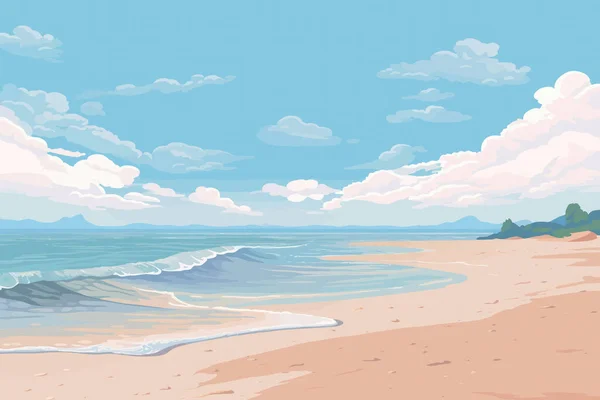 Sommerurlaub Mit Cartoon Kids Beach Cartoon Vector Illustration — Stockvektor