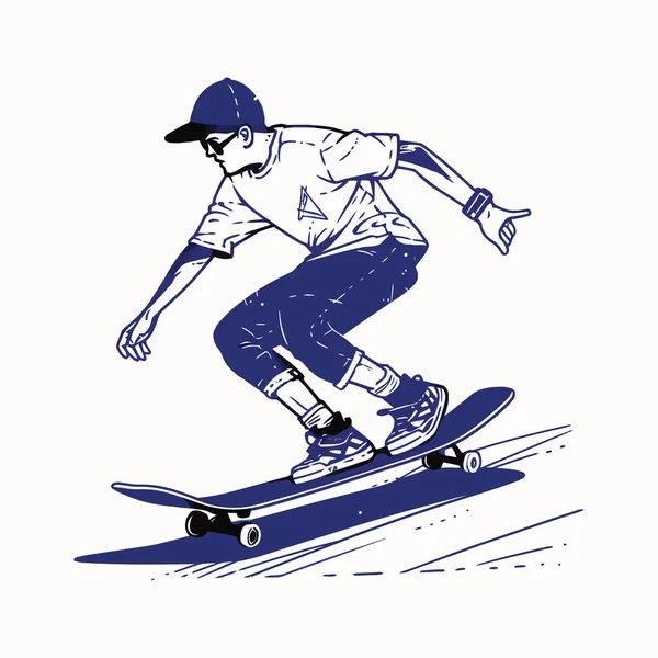 Skateboarder Effectuant Tour Dans Skatepark Ville Illustration Vectorielle — Image vectorielle