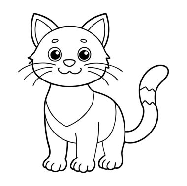 Yüzünde gülümseme olan sevimli bir kedi. Kedi boynuna bandana takıyor.