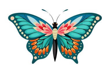 Detaylı desenleri olan canlı mavi kelebek