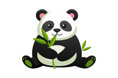Panda bambu sopası tutuyor.