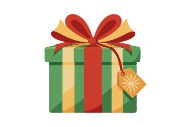 Kırmızı ve yeşil paketlenmiş hediye kutusu