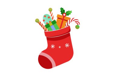 Holly ile kırmızı Noel çorapları