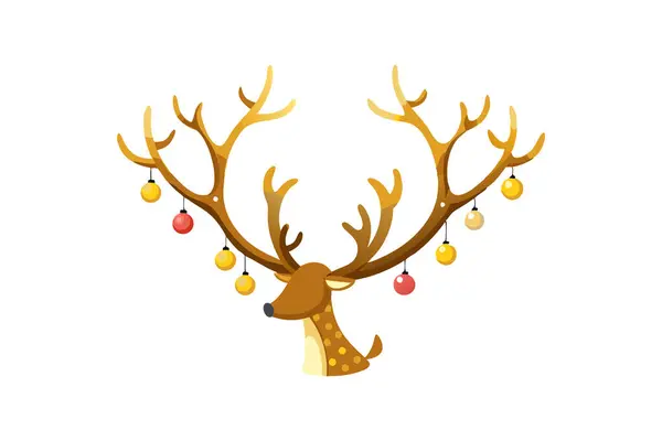 stock vector Reindeer with decorated antlers