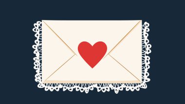 Romantik tasarımlar ve dijital sanat projeleri için mükemmel bir kalp içeren büyüleyici bir aşk mektubu..