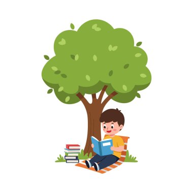 Sahne, kitap okurken rahatlamış bir çocuktan meşgul bir ifadeye dönüşür..