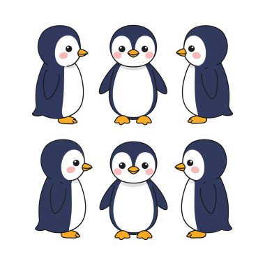 İlk karede bir penguen hareketsiz dururken, ikinci karede neşeli bir poz veriliyor..