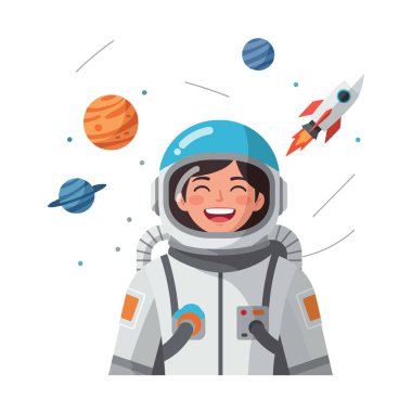 Astronot canlı bir kozmik ortamda neşe yaşıyor..