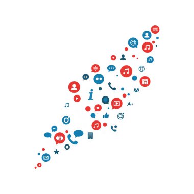 Çeşitli simgelerden uyumlu iletişim elemanlarına geçiş.
