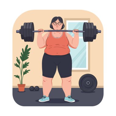 İllülasyon, spor yaparken ağırlık kaldıran bir kadının vücut geliştirme ve vücut geliştirme çalışmalarına odaklandığını gösteriyor. Motive edici ve kararlı ruh hali.