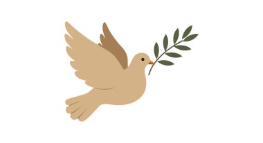 Resimde, zeytin dalı tutan güvercin kuşu görülüyor. Barış ve ahengi simgeliyor. Sakin bir ruh halinde..