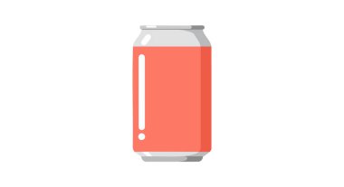 Bu vektör illüstrasyonu beyaz zemin üzerinde metalik üstlü ve alttaki kırmızı bir soda kutusunu gösteriyor, ferahlatıcı ve basitçe iletiyor. Neşeli bir ruh hali.