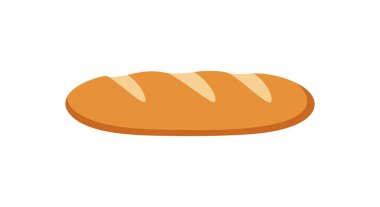 Bu vektör illüstrasyonunda taze ekmek somunu altın kabuklu ve basit tasarımlı temiz bir fırın yiyeceğini temsil ediyor. Sakin.