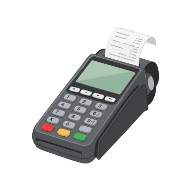 Gri tonlu, modern ödeme teknolojisini gerçekçi bir şekilde gösteren bir ödeme terminalinin resmi. Profesyonel ruh hali..