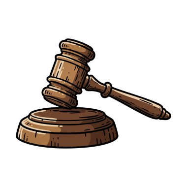 İllüzyon, ahşap bir yargıç tokmağının ses bloğunda dinlendiğini gösteriyor. Sakin bir ortamda hukuk ve adaleti simgeliyor..