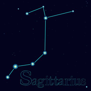 Yay takımyıldızlı vektör yıldızlı gökyüzü 