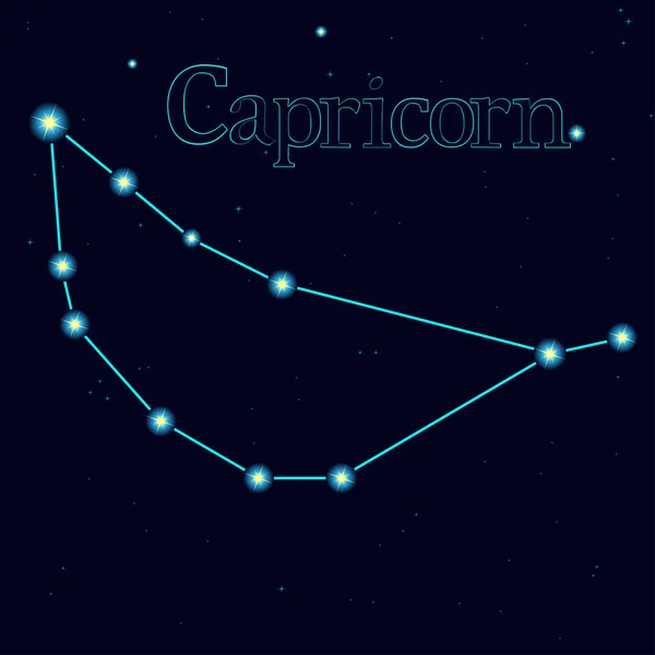 Oğlak takımyıldızlı vektör yıldızlı gökyüzü