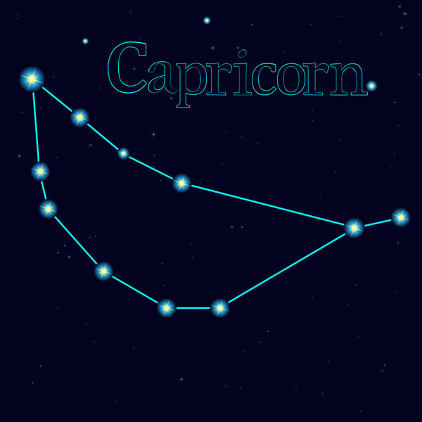 Vector starry sky with constellation Capricorn