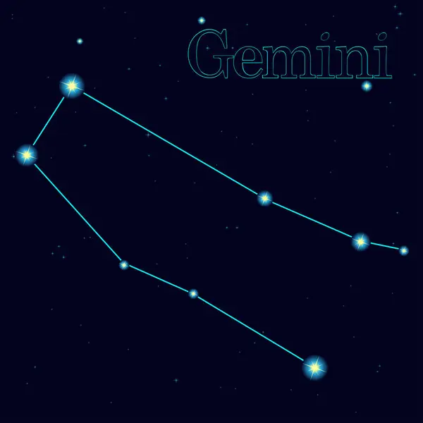 Vector Sterrenhemel Met Sterrenbeeld Gemini — Stockvector