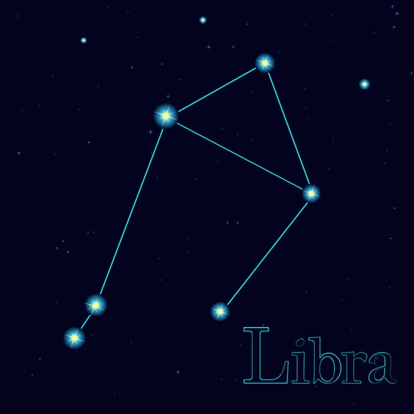 Vector Cielo Estrellado Con Constelación Libra — Vector de stock