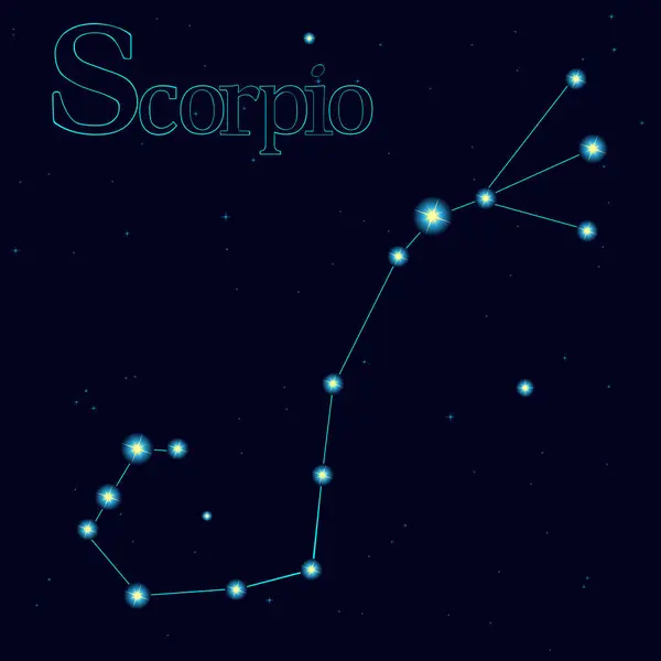 Vector Cielo Estrellado Con Escorpio Constelación — Archivo Imágenes Vectoriales