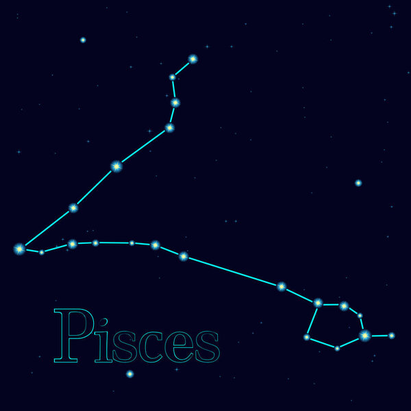 Vector starry sky with constellation Pisces