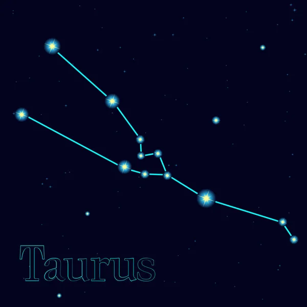 Vektorová Hvězdná Obloha Souhvězdím Taurus — Stockový vektor