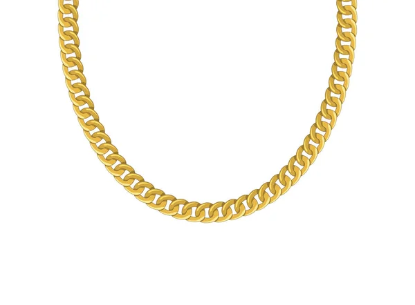 Cadena Oro Aislada Collar Vectorial Ilustración — Vector de stock