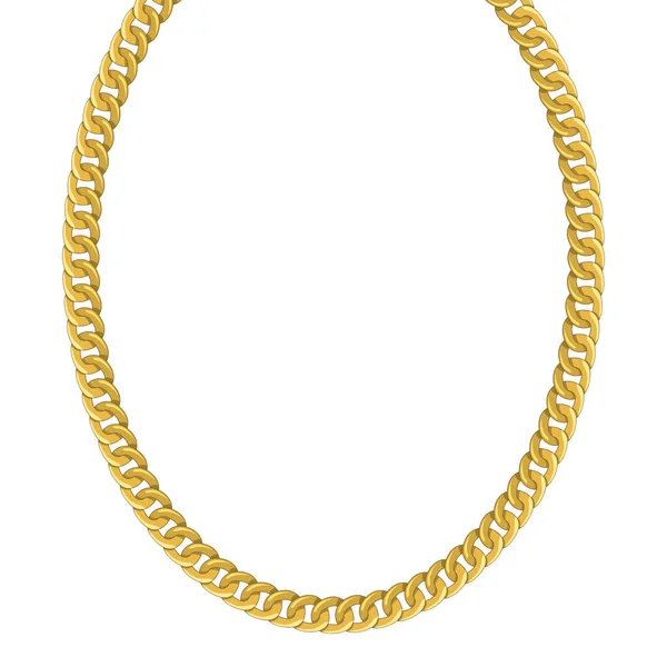 Goldkette Isoliert Vektor Halskette Illustration — Stockvektor