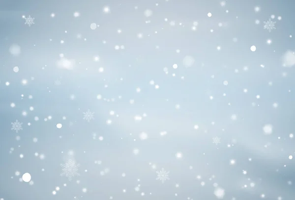 Tło Śniegu Wieloma Płatkami Śniegu Zimowe Tło Ilustracja Wektora — Wektor stockowy