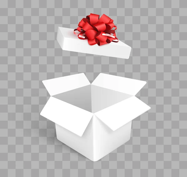 Boîte Cadeau Ouverte Avec Explosion Confettis Explosé Isolé Fond Vectoriel — Image vectorielle