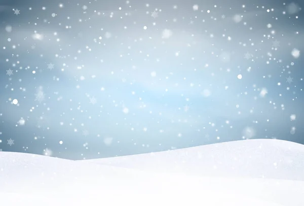 Tło Śniegu Wieloma Płatkami Śniegu Zimowe Tło Ilustracja Wektora — Wektor stockowy